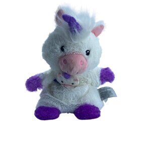 b.Boutique By Evergreen Unicorn Hand Finger Plush Puppets Set of 2 12” Soft